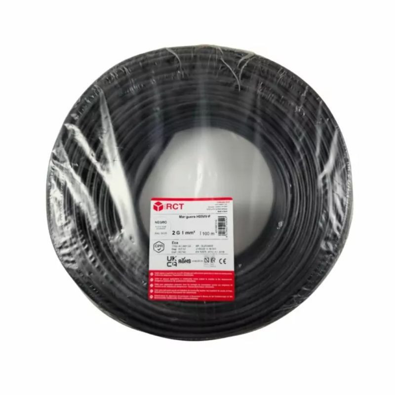 Manguera eléctrica H05VV-F 2 x 1 mm² rollo negro