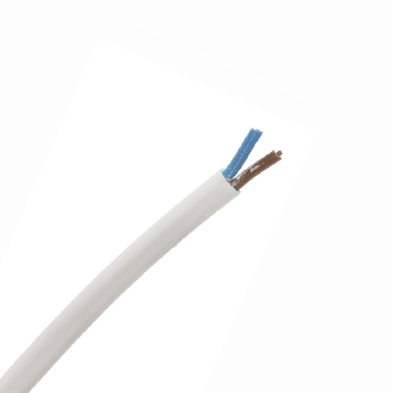 Manguera eléctrica H05VV-F blanca/negra 2 x 0,75 mm²