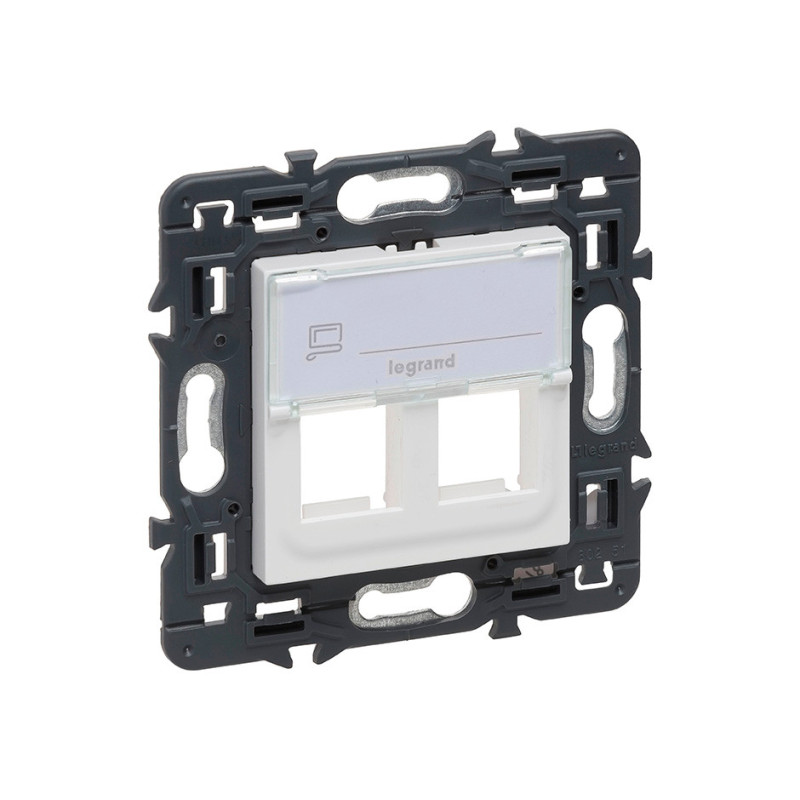 Adaptador de RJ 45 para 2 conectores Keystone Legrand Valena Next