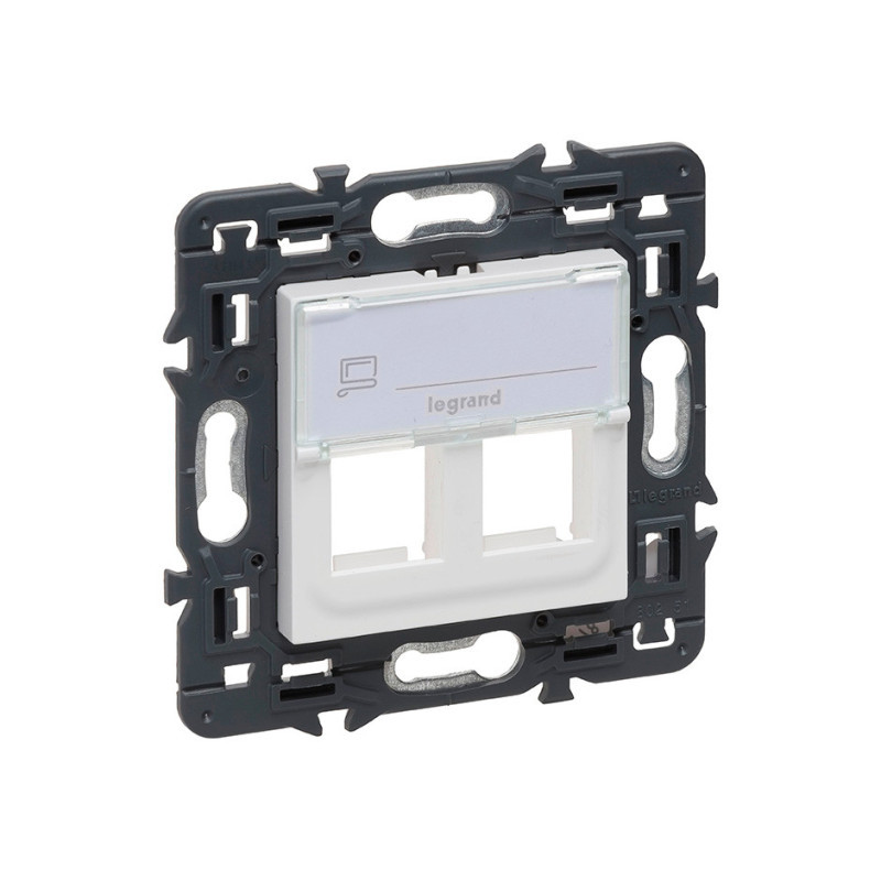 Adaptador de RJ 45 para 2 conectores Keystone Legrand Valena Next